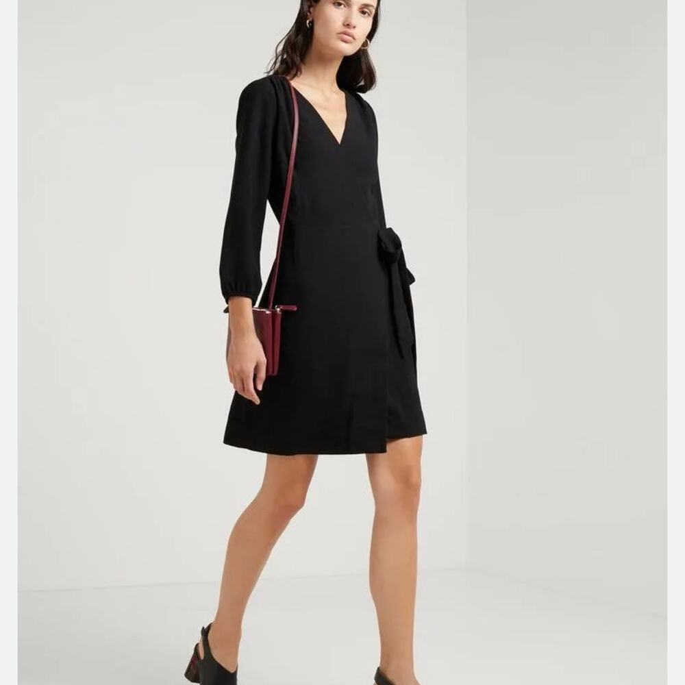J.‎ Crew Wrap dress in 365 crepe Black Size 4